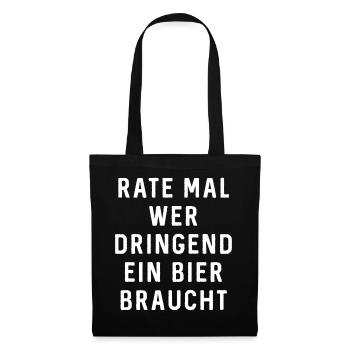 AD dringend Bier - Geburtstags Geschenk - - Stoffbeutel - Schwarz - Vorne