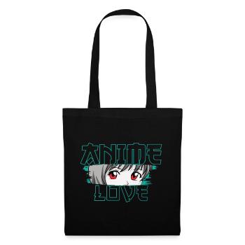 Anime Face Love Kawaii Manga Graphic Design - Tote Bag - black - Front