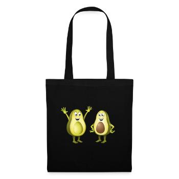 Cheerful illustration of two avocados - Tote Bag - black - Front