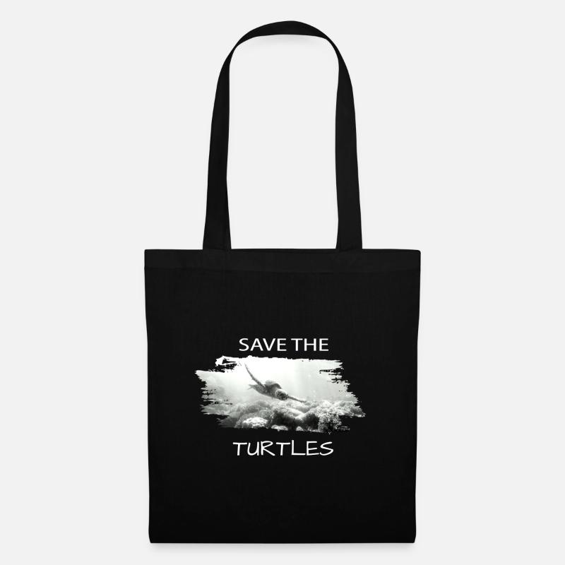 save the turtles - Stoffbeutel - Schwarz