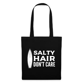 Salty Hair Don't Care Wassersportliebhaber - Stoffbeutel - Schwarz - Vorne