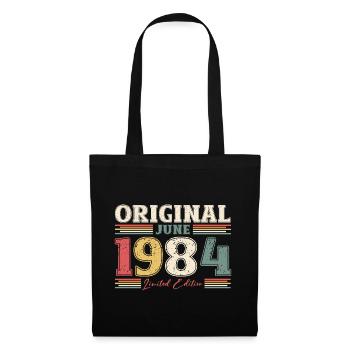 Original juin 1984 Né en 1984 40e anniversaire 84 - Sac en tissu - noir - Devant