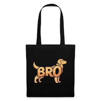 Bro Dog - Logo d’animal de compagnie cool - Sac en tissu - noir - Devant