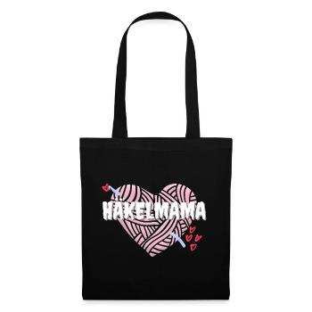Häkelmama! Häkeln Mutter rosa Herz rot pink Mama - Stoffbeutel - Schwarz - Vorne