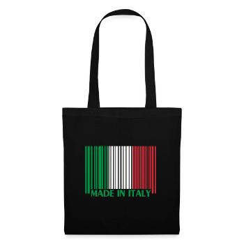 italy italien Italia barcode Code Italy - Stoffbeutel - Schwarz - Vorne