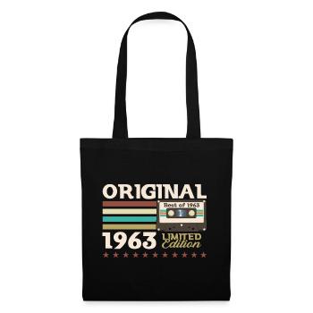 60e anniversaire Vintage cassette cassette, Vintage 1963 - Sac en tissu - noir - Devant