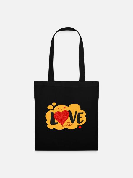 LOVE wool - Stoffbeutel - Schwarz