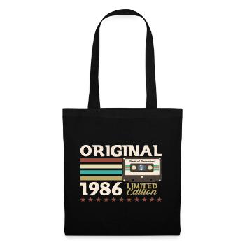 37e anniversaire Cassette décembre Vintage 1986 - Sac en tissu - noir - Devant