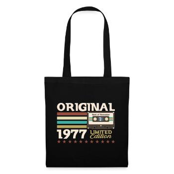 46e anniversaire Cassette décembre Vintage 1977 - Sac en tissu - noir - Devant