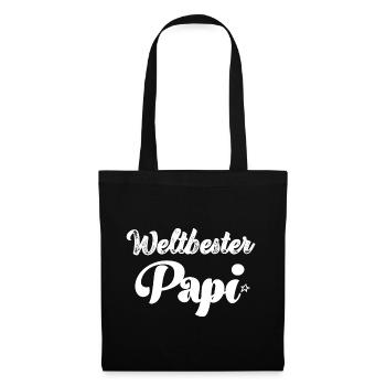 Weltbester Papi Papa Saurus Papi Schweiz - Stoffbeutel - Schwarz - Vorne