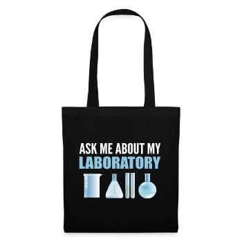 Ask Me About My Laboratory Mikrobiologe - Stoffbeutel - Schwarz - Vorne