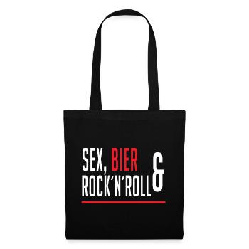 Sex, Bier, & Rock´N´Roll - Stoffbeutel - Schwarz - Vorne