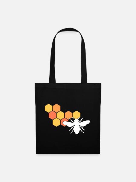 Bienenwabe Imker - Stoffbeutel - Schwarz