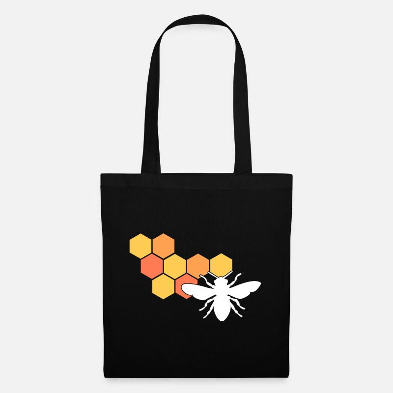Bienenwabe Imker - Stoffbeutel - Schwarz