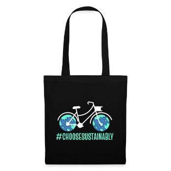 Nachhaltigkeitsfahrrad Nachhaltigkeitspädagoge - Stoffbeutel - Schwarz - Vorne