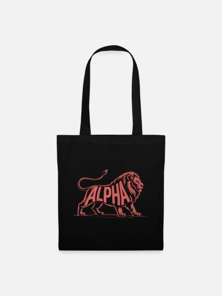 Alpha - Cooles Löwen-Logo - Stoffbeutel - Schwarz