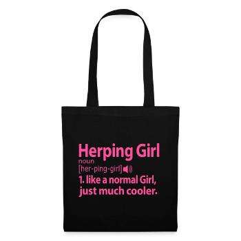 Herping Herpétologie Herpétologiste Fille Maman Rose - Sac en tissu - noir - Devant