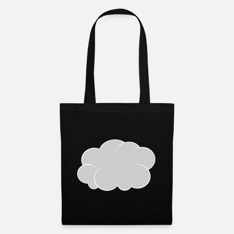 cloud wolke grau weiß - Stoffbeutel - Schwarz