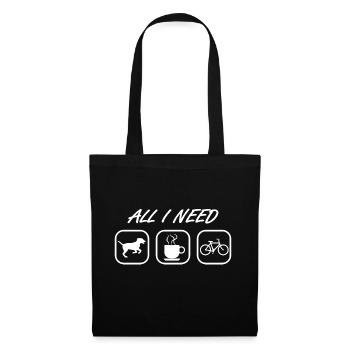 Dog Bicycle Coffee - Tote Bag - black - Front