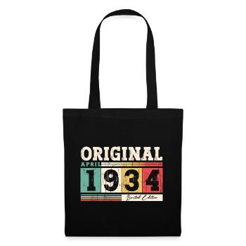 90e anniversaire hommes Original avril Vintage 1934 - Sac en tissu - noir - Devant