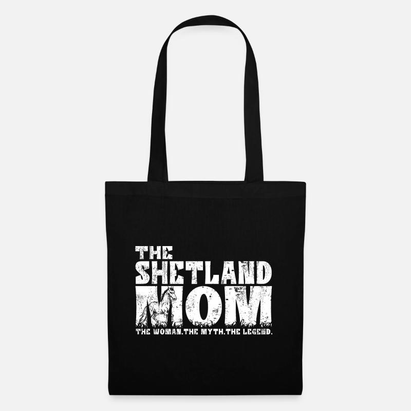 Shetlandpony Shetland Pony Mom Mama Sprüche - Stoffbeutel - Schwarz