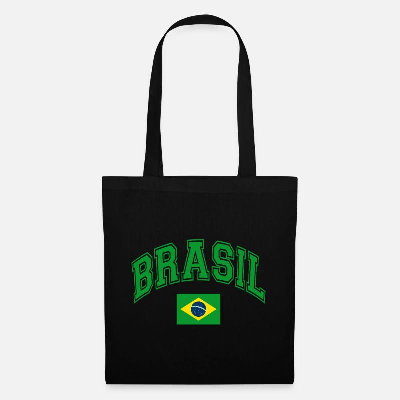 Drapeau du Brésil - Sac en tissu - noir