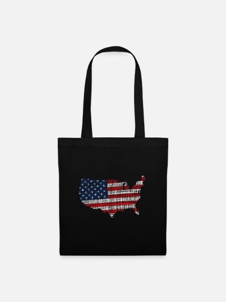 America - Stoffbeutel - Schwarz