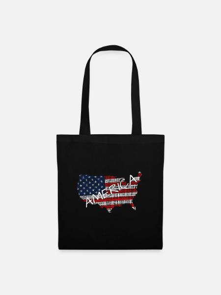 America USA - Stoffbeutel - Schwarz