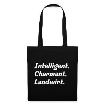 Intelligent. Charmant. Landwirt - Stoffbeutel - Schwarz - Vorne