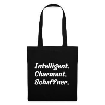 Intelligent. Charmant. Schaffner - Stoffbeutel - Schwarz - Vorne