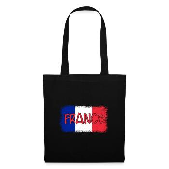 France flag - Stoffbeutel - Schwarz - Vorne