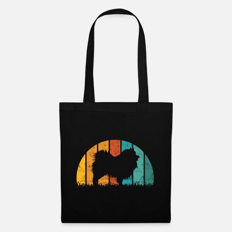 Wolfsspitz Vintage Retro - Stoffbeutel - Schwarz