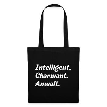 Intelligent. Charmant. Anwalt - Stoffbeutel - Schwarz - Vorne