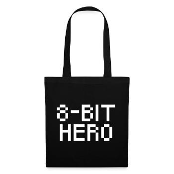 8-Bit Hero - white - Tote Bag - black - Front