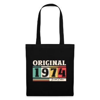 50th Birthday Husband February Vintage 1974 Original - Tote Bag - black - Front