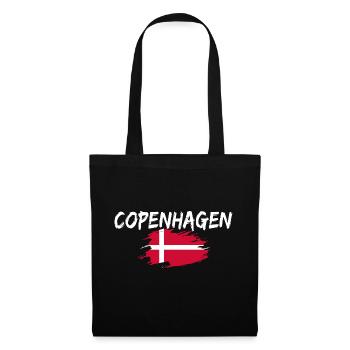 Copenhagen Dänemark Flagge Kopenhagen - Stoffbeutel - Schwarz - Vorne