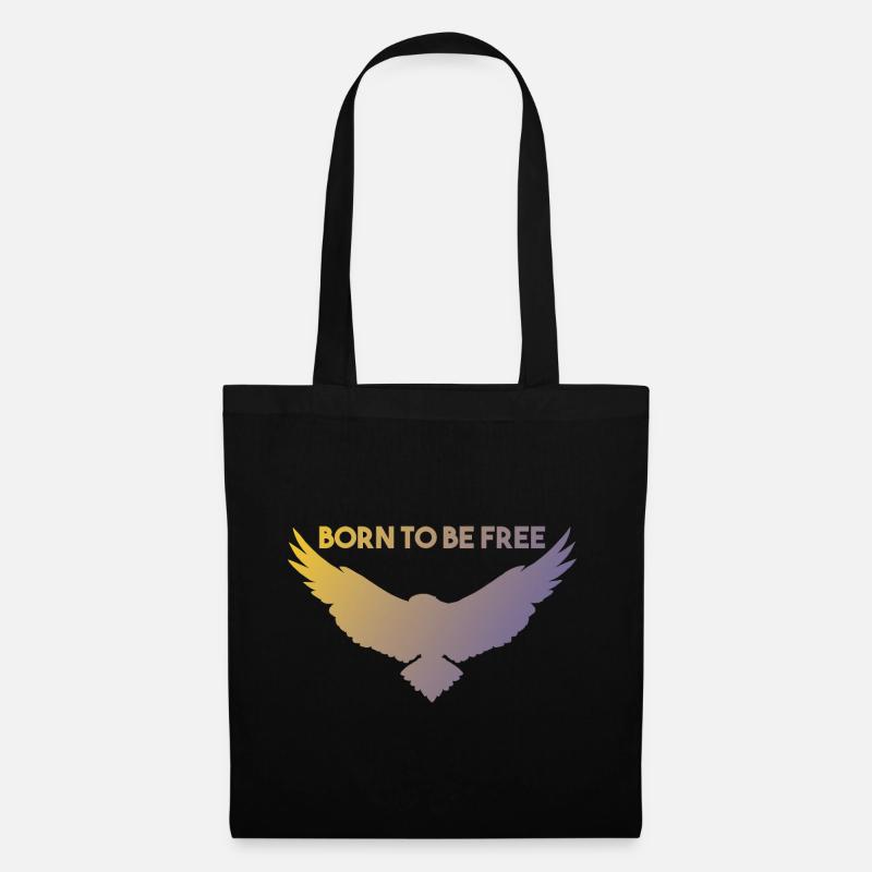 Born to be free - Geschenkidee zum Geburtstag - Stoffbeutel - Schwarz