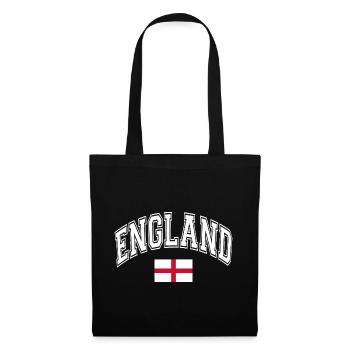 England Flagge - Stoffbeutel - Schwarz - Vorne