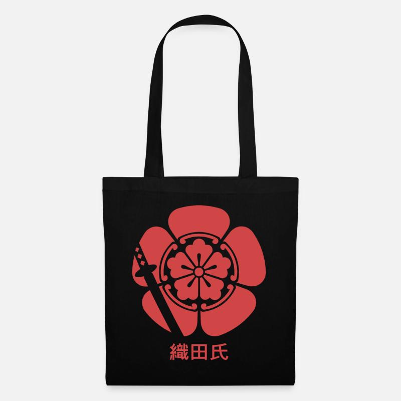 Samurai Oda Clan Wappen in Rot - Stoffbeutel - Schwarz