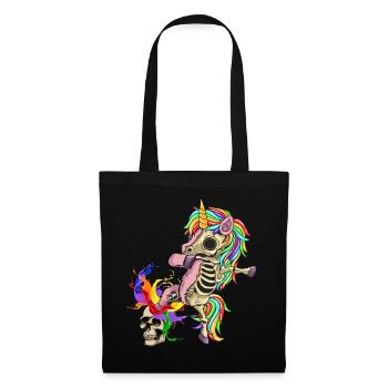 gothik crâne lgbt licorne sombre queer lgbtq squelette - Sac en tissu - noir - Devant