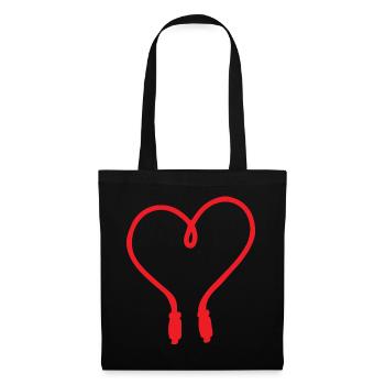 Rope Red Heart Design for Rope Jumper - Tote Bag - black - Front