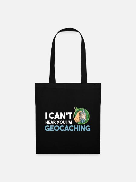 Lustiger Geocacher Geocaching - Stoffbeutel - Schwarz