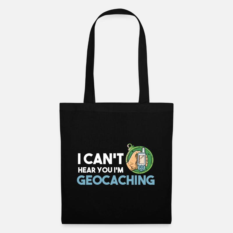 Lustiger Geocacher Geocaching - Stoffbeutel - Schwarz