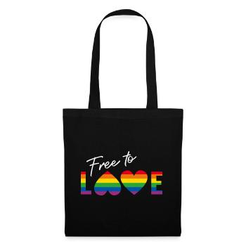 LGBTQIA+ free to love Rainbow Flag - Tote Bag - black - Front