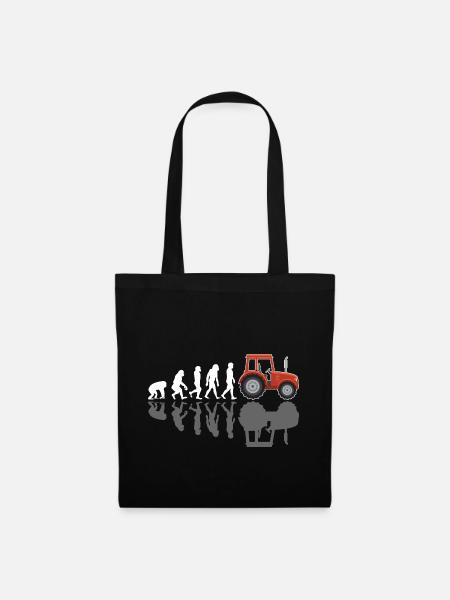 Tractor evolution farmer farmer farmer - Tote Bag - black