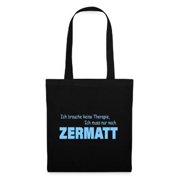 Therapie ZERMATT - Stoffbeutel - Schwarz - Vorne