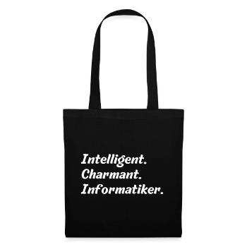 Intelligent. Charmant. Informatiker - Stoffbeutel - Schwarz - Vorne
