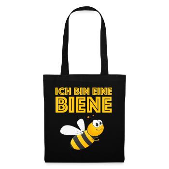 Ich bin eine Biene, lustige Bilder Cartoon - Stoffbeutel - Schwarz - Vorne