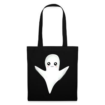 T-shirt d’Halloween Ghost spooky chemise mignonne - Sac en tissu - noir - Devant