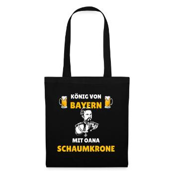 König von Bayern - Ludwig Spruch mit Bier Motiv - Stoffbeutel - Schwarz - Vorne